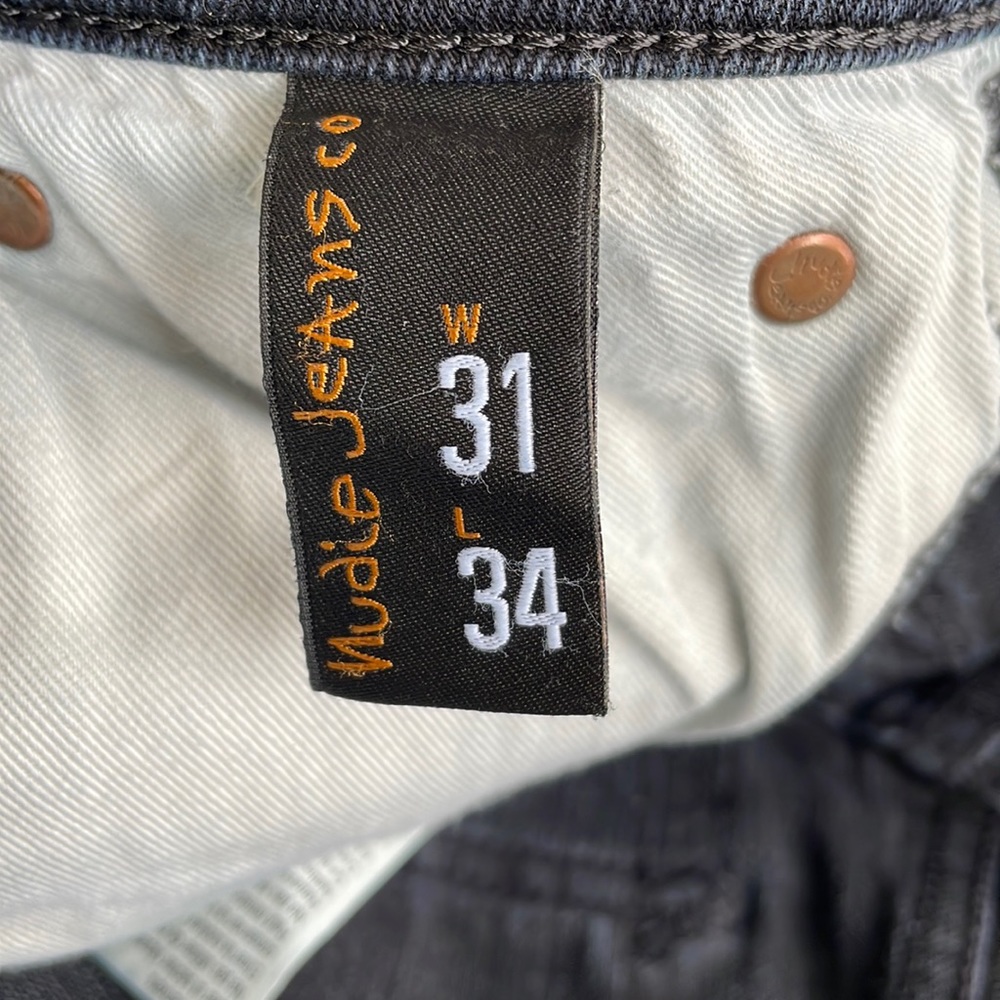 Nudie Jeans Men’s jeans 31 Skinny Lin Black Organic Cotton - Picture 6 of 10